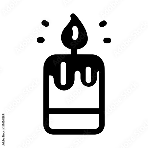 Glyph style icon representing aroma candle