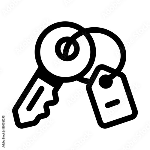 An outline style icon depicting room key