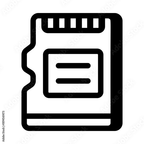 Line style icon depicting a memory card