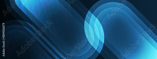 High tech blue background with transparent overlapping curve layers