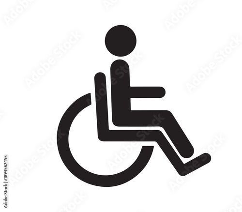 A black and white image of a person in a wheelchair symbol