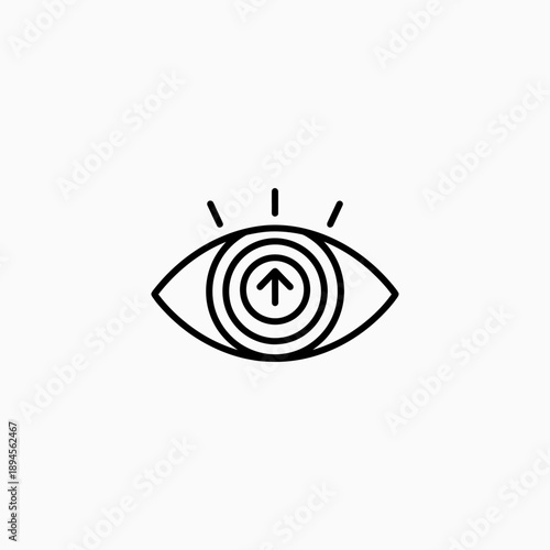 Eye with Target and Upward Arrow Icon for Focused Vision and Growth
