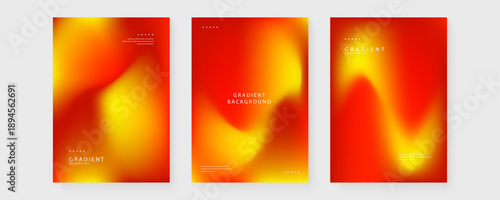 Collection of three warm fiery abstract backgrounds for social media