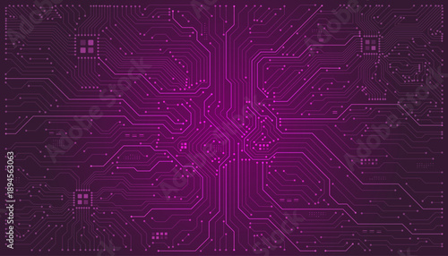 Futuristic Digital Circuit Board Pattern with Vibrant Pink Hues