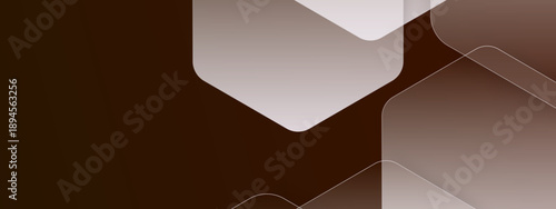 Sophisticated brown chocolate and mocha background with layered hexagon shapes