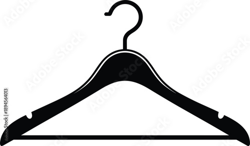 Black Silhouette of a Clothes Hanger on a White Background clothing accessory