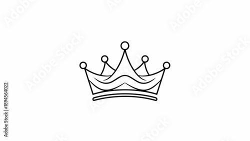 Line drawing of a crown on a white background with simple black lines and circular details.