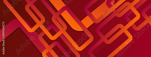 High energy abstract design with interconnected red and orange squares