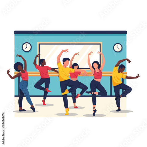 Group of People Dancing Together Energetically.