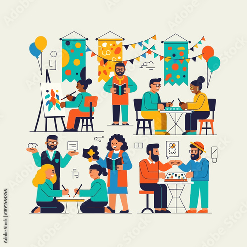 People Celebrating Party Gathering Together.