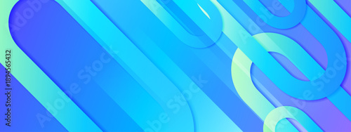 Vibrant blue and cyan background with fluid rounded capsules and diagonal lines creating a dynamic sense of motion and modern digital aesthetic