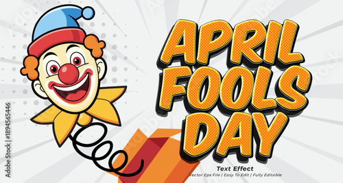 April fools day editable text effect comic style