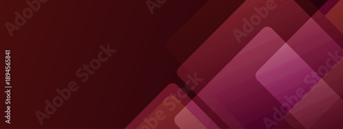 Intense red abstract background featuring geometric overlapping square shapes with dark burgundy and crimson tones