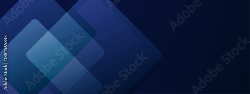 Professional blue abstract background with modern geometric overlapping square elements and deep navy gradients