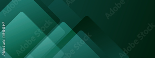 Eco friendly green abstract background with geometric square shapes and modern technology inspired gradient layers