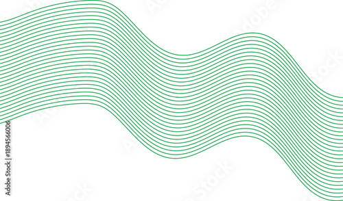 abstract vector green wave melody lines,Abstract green wavy lines. Colorful vector background,Transparent horizontal green wave on white.graphic design 