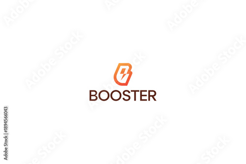 Letter B power booster modern technological logo 