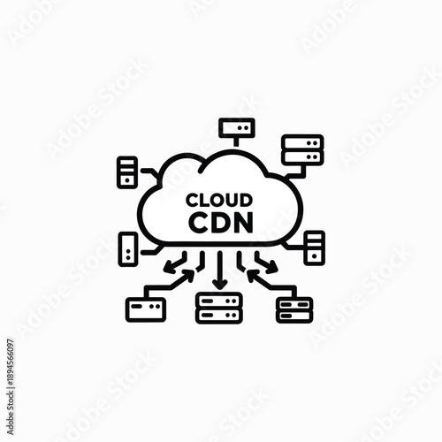 Cloud CDN Network Icon