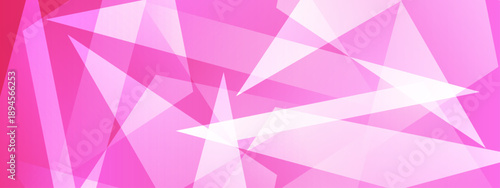 Bright magenta and white triangular fragments in a layered design