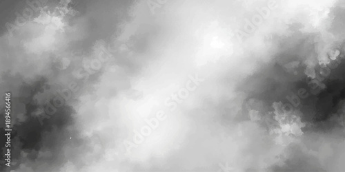 Dramatic white smoke swirls like an abstract storm cloud against a dark black night background with moody gray fog and ethereal light