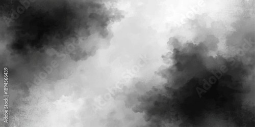 Dramatic white smoke swirls like an abstract storm cloud against a dark black night sky background, creating a moody atmospheric steam effect with high-contrast light