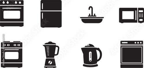 Kitchen appliances black white 2 refrigerator