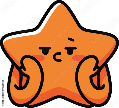 Animated star character expressing indifference with a shrug, playful digital illustration