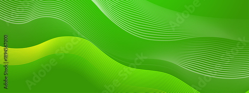 Fresh green and yellow wavy lines forming an organic digital mesh for eco-friendly designs
