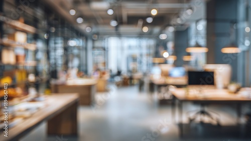 Abstract blurred office interior room. blurry working space with defocused effect. use for background or backdrop in business concept. High quality 