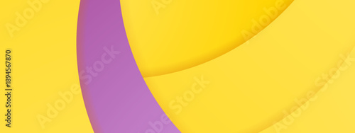 Dynamic abstract background with bright yellow layers and a purple curved accent featuring soft shadows for depth