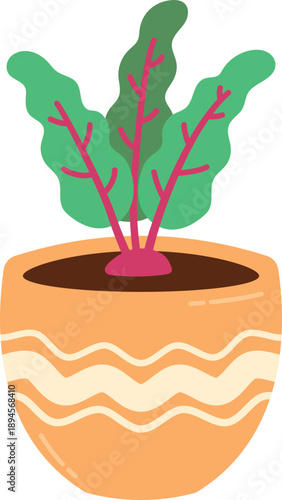 Colorful Potted Plant Illustration
