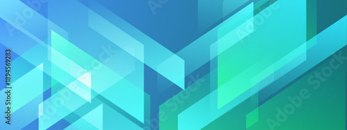 Abstract blue and teal background featuring sharp geometric shapes and diagonal lines with a professional technology feel