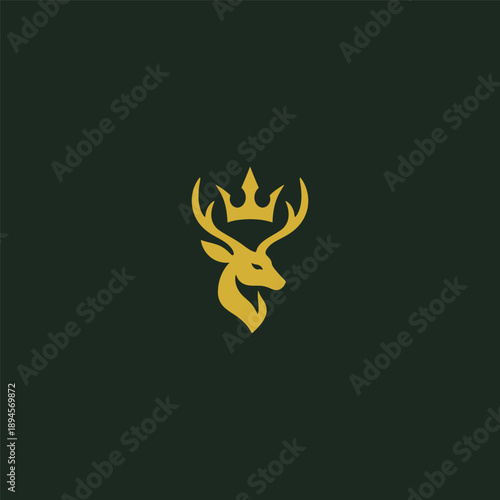 Abstract stag crown logo in elegant and symbolic minimalist design.