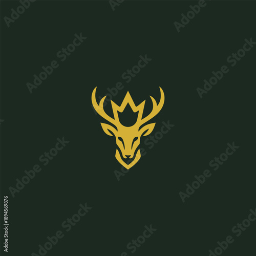 Abstract stag crown logo in elegant and symbolic minimalist design.