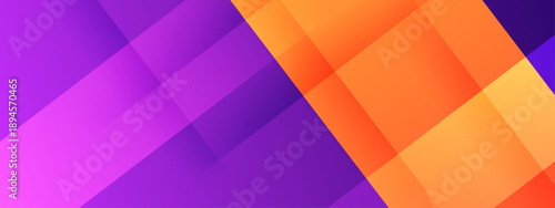 Vibrant purple and orange abstract background with sharp geometric shapes and gradient transitions