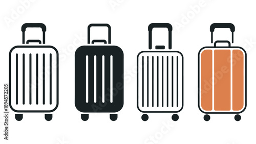 Suitcases with different colors and patterns luggage travel