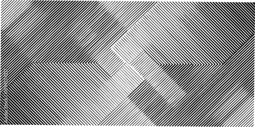 Abstract geometric pattern with converging lines and gray scale tones