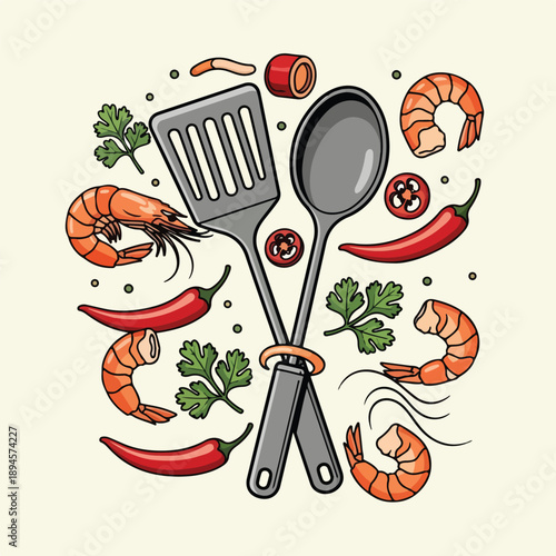 food, cooking, ingredients, shrimp