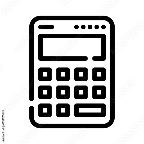Calculator digital outline of technology, device suitable for finance blogs, educational materials, and business presentations. Perfect for math concepts.
