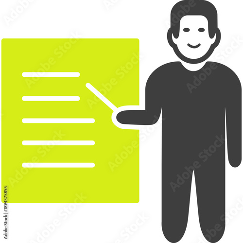 Unique Male Presenter Vector Icon