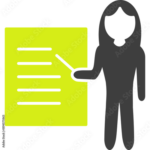 Unique Female Presenter Vector Icon