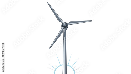 Conceptual image of a wind turbine generating clean energy with a light bulb symbolizing sustainable power.