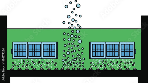 Watering plants through windows in a greenhouse from an outside viewpoint