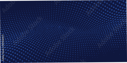 Abstract navy blue background with swirling halftone dot pattern effect