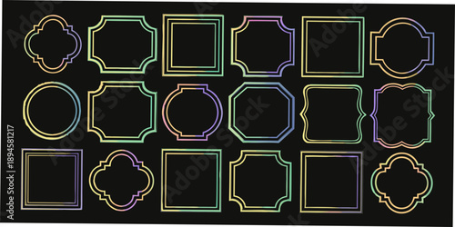 Colorful frame collection a vibrant assortment of decorative shapes and borders