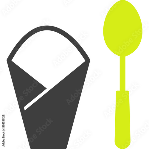 Spoon and Napkin Vector Icon
