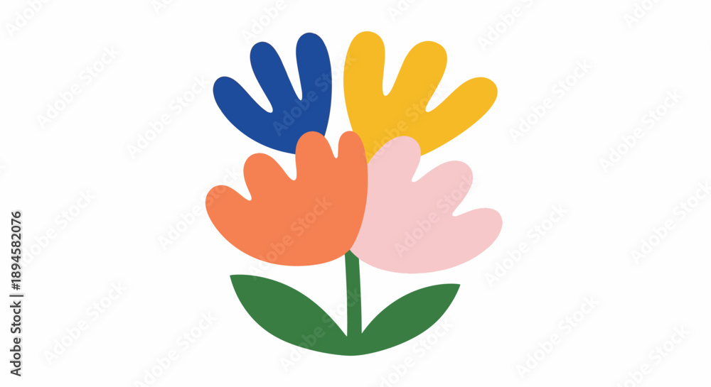 Fototapeta premium Colorful Simple Flower Bouquet