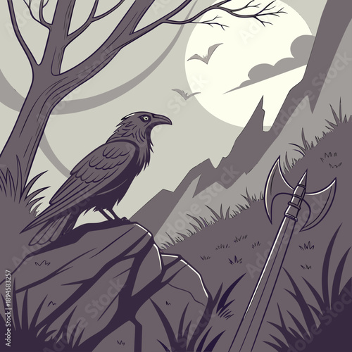 Dark Fantasy Illustration Bundle: Mythical Creatures and Magic