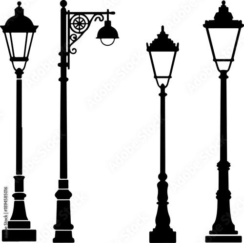 Vintage Street Lamp Silhouettes Collection