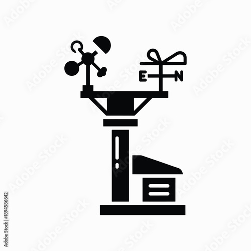 Weather Station Black Glyph Icon